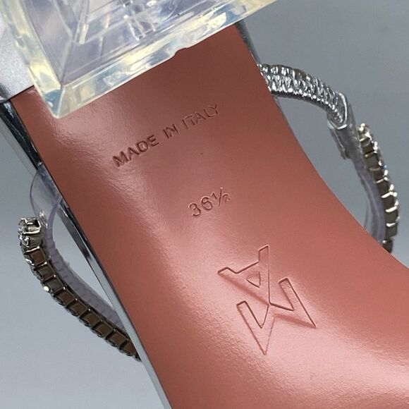 Amina Muaddi Gilda embellished PVC mules size 36.5 - Picture 14 of 14